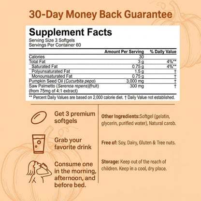Virgin Cold-Pressed Pumpkin Seed Oil Softgels